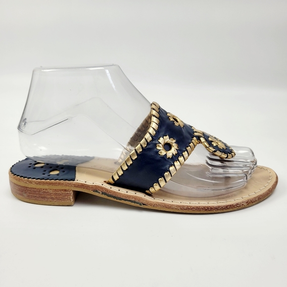 Jack Rogers Navy Gold Hamptons Sandals Size 6 - Picture 7 of 13